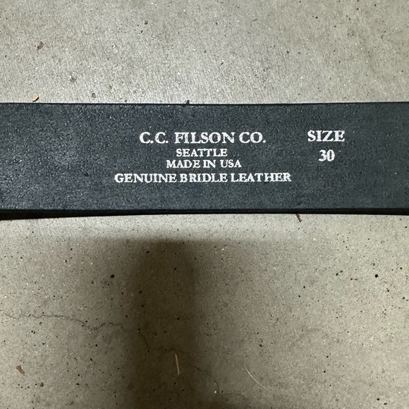 NWT Filson Double Prong Belt Black Bridle Leather Made in USA Mens - Picture 5 of 6